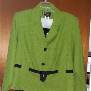 Professional women's green and black suit